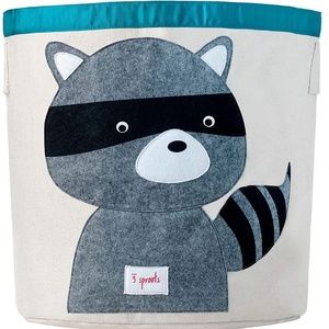 NEW 3 Sprouts Raccoon XL Storage Bin 100% cotton